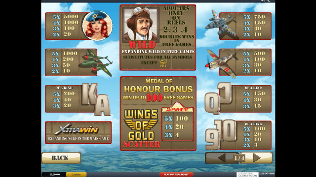 Характеристики слота Wings Of Gold 2