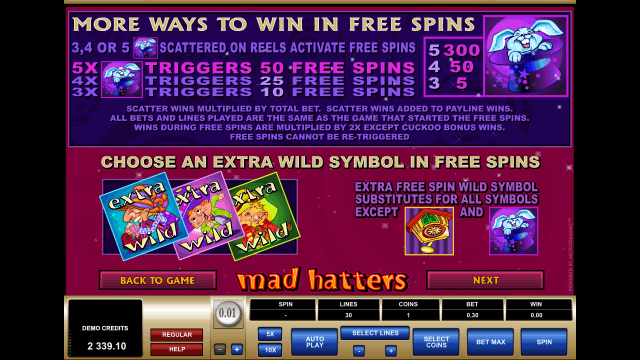 Бонусная игра Mad Hatters 7