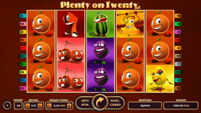 Бонусная игра Plenty On Twenty 1